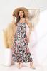 Vestido de Verão Feminino 2025 Sem Mangas Floral Alça Fina Plissado Boêmio Praia Vestido Longo com Bolso