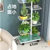 Estante para Flores Estante de Almacenamiento de Piso para Balcón Estante de Hierro para Sala de Estar Estante para Macetas de Rábano Verde Estante de Múltiples Niveles para Bonsái Desmontable