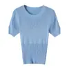 Camiseta Slim de Manga Corta 2025 Nueva Camisa Estilo Francés de Alta Gama Estilo Extranjero Top Corto Ajustado de Seda de Hielo para Mujer Verano