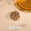 Broche de Dente-de-leão Colorido com Diamantes de Alto Valor Moda Nicho Broche Exquisito para Ternos e Vestidos Femininos Acessório Versátil Anti-Exposição