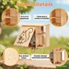 Casa de ardilla de madera transfronteriza, caja de cría de mascotas colgante para jardín exterior, nido de pájaro de madera maciza, caja colgante decorativa para jardín