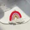 Pendientes de Borla de Algodón Estilo Nórdico Joyería Colgante Accesorios Llavero Arcoíris Trenzado Pequeño Hecho a Mano DIY