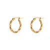 Moda Ins Europea y Americana Simple Accesible Lujo Versátil Pendientes Joyería Acero Inoxidable Chapado 18K Exagerados Pendientes Retorcidos de Alambre Cuadrado