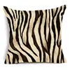 Funda de Almohada con Estampado de Animales Nuevo Estampado de Leopardo Transfronteriza Felpa Corta para Sofá del Hogar Cojín de Soporte Lumbar Funda al por Mayor Plegable