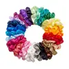 Scrunchie Liso de Cor Única para Amazon Elástico de Cetim para Cabelo Acessório de Cabelo Plissado Europeu e Americano Elástico de Cabelo Corda para Cabelo