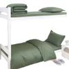 Conjunto de três peças de lençol de cama verde exército de algodão, capa de edredom, dormitório estudantil, treinamento militar, proteção trabalhista, roupa de cama de algodão