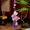 Colgante de aleación con conejo bordado a mano de doble cara en brocado Song para el Festival de Medio Otoño, estilo chino, broche colgante Hanfu Qipao