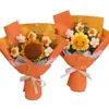 Ramo de Día del Maestro Transfronterizo Girasol de Hilo Tejido a Crochet Hecho a Mano Creativo Adornos de Flores Artificiales para Temporada de Graduación Venta al por Mayor para Puestos