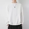 Camiseta de manga larga de color liso, camiseta básica de otoño para hombre, estilo coreano, simple y versátil, prenda esencial para hombre, top cómodo, disponible para venta al por mayor