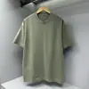 Camiseta unisex de moda retro americana desgastada de color sólido holgada con cuello redondo para pareja, primavera-verano 260g 12054
