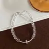 Pulseira de pérolas e cristais com contas, elegante, simples e requintada, fresca e jovial, moderna e versátil, estilo minimalista, requintado acessório de mão