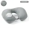 Almofada Inflável em Forma de U Tipo Pressão, Almofada de Pescoço Portátil em Forma de U para Avião, Essencial de Viagem Almofada Cervical para Dormir em Trem de Alta Velocidade