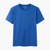 Camiseta de Manga Corta para Hombre de Comercio Exterior de Verano Rl con Logo de Caballo, Color Sólido, Corte Ajustado, Bordada, Talla Europea, Logo Olo, Algodón Puro, Cuello Redondo, Versátil P