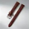 Correa de Reloj de Cuero de Vaca de Primera Capa de Doble Cara con Patrón de Bambú, Suave y de Alta Calidad, Cadena de Correa de Reloj de Cuero Impermeable y Transpirable para Hombres y Mujeres