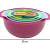 Tazón Medidor Arcoíris Tazón Creativo para Hornear Arcoíris Utensilios de Cocina Juego de 10 piezas Cuchara Medidora Tazón Medidor Herramientas para Hornear Tazón Medidor Juego de 10 piezas