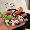 Encantador llavero de panda de resina 3D, animal de dibujos animados con lazo, dulce y adorable, perfecto como regalo para estudiantes o mejores amigos para colgar en sus mochilas