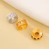 Prata 925 Banhada a Ouro Contas Espaçadoras Cravejadas com Diamantes Acessórios para Joias Artesanais DIY Pulseira Colar