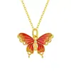 Collar de Mariposa de Esmalte Fantasía para Mujer Estilo Dinastía Nacional Popular en Internet Colgante de Epoxi Collar para Clavícula como Regalo para Mejor Amiga
