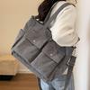 Bolso de pana Bolso tote para mujer Gran capacidad Otoño e invierno Se puede llevar cruzado 2024 Nuevo Bolso de hombro versátil Clase de viaje
