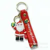 Llavero de Santa Claus transfronterizo, colgante de figura de goma blanda 3D, colgante de suministros navideños de dibujos animados, decoración de árbol de Navidad