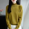 25 Novas Peças de Tricô Simples Estilo Coreano, Design Solto e Ajustado, Tricôs com Gola de Pelo Puro, Camisetas Básicas Femininas