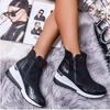 Botas de Mujer Talla Grande Comercio Exterior 2020 Otoño Nuevo Amazon Excelente Cremallera Suela Gruesa Retro Botines Zapatos de Mujer Shose