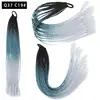 Pelucas Trenzadas de Colores Estilo Europeo y Americano, Coletas de Color Degradado, Trenzas de Espiga de Celebridades de Internet, Trenzas de Boxeadora de Tres Hebras para Discoteca