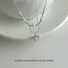 Collar de Plata con Zirconia Estrella y Perla Estilo Ins, Se Puede Usar Solo o en Capas, con un Diseño Único y Cadena Versátil para la Clavícula
