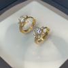Pendientes de plata de ley s925 con hebilla de oreja de diamante y estrella geométrica, de lujo, ligeros, europeos y americanos, combinables para mujer