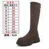Botas para Meninas Fortinhas tamanho extra largo plus size 43 para mulheres 2023 novas de camurça salto grosso plataforma bota de cano justo com elasticidade