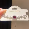 Pulsera Ovalada Flor de Zirconia Lujo Ligero Sensación de Alta Gama Estilo Coreano Estilo Ins Súper Brillante Personalidad Versátil Joyería de Mano para Mujeres