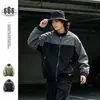 Chamarra Deportiva Outdoor con Cuello Alto de Bloques de Color Funcional Marca Japonesa de Moda para Hombre Top JK3019