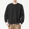 Ropa de Hombre Fengshe / 2026 Primavera y Otoño 260g Tela Estampada de Moda con Aspecto Lavado Diseño Falso de Dos Piezas Sudadera para Hombre