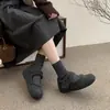 Zapatos Birkenstock de suela gruesa para mujer con aumento de altura interior, zapatos Mary Jane grises forrados de felpa con pelo, zapatos de lana y algodón estilo coreano para uso exterior en invierno