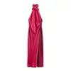Comércio Exterior 2026 Verão Novo Estilo Europeu e Americano Moda Feminina Sexy Hot Girl Decote Halter Vestido Justo 2628268