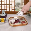 Estética Oriental Bandeja Octagonal de Madera Fondo de Vidrio Caligrafía Auspiciosa Posavasos para Tazas de Té Bandeja de Almacenamiento para Pasteles Artesanías