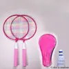Conjunto de Raquetes de Badminton para Crianças para Brincadeiras ao Ar Livre - Cabo Leve e Confortável com 2 Petecas