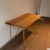 Escritorio de computadora, escritorio de madera maciza, mesa de comedor rectangular, escritorio de escritura de madera maciza pura, escritorio de estudio, escritorio de oficina, mesa de conferencias