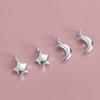 Plata Esterlina S925 Simple y Fresco Sólido Pequeña Estrella y Luna Colgante Accesorios Piezas Pequeñas Colgante Pulsera DIY Collar