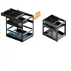 Estante compacto para especias de gabinete de cocina, estante de almacenamiento de doble capa de aluminio completo tipo cajón ultradelgado, escurreplatos