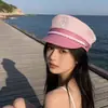 Gorra Azul Marino Bordada Europea y Americana Cosplay Uniforme de Policía Femenino Sombrero de Otoño e Invierno para Actuación Circunferencia de Cabeza Grande Sombrero de Marinero Japonés para Mujer