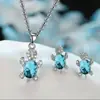 Europa y Estados Unidos moda popular diseño de nicho sentido del diseño pendientes de tortuga traje de collar serie de animales femeninos joyería al por mayor