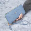 Cartera Larga Estilo Coreano para Mujer con Bolsillo para Teléfono Móvil Cartera Simple Bolso de Mano con Cremallera y Borla Larga para Mujer