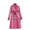 2025 Primavera e Outono Novo Popular Feminino Estilo Coreano Comprimento Médio Fashionável Elegante Casual Casaco Casaco de Manga Longa Casaco Feminino