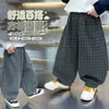 Pantalones de cuadros estilo linterna para niño, Primavera y Otoño, Nuevos Joggers Casuales, Cintura Elástica para Niños, Pantalones Holgados, Moda de Otoño