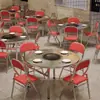 Mesa de Churrasco em Aço Inoxidável para Uso Comercial, Mesa de Churrasco Dobrável para Barraca ao Ar Livre, Mesa e Cadeiras ao Ar Livre para Restaurante com Churrasqueira a Carvão