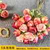 Flores Artificiales con 5 Cabezas, Rosas Burbuja, Rosas Pequeñas de Copo de Nieve, Decoración de Salón de Bodas, Arreglo Floral, Exhibición de Ventana para el Hogar, Flores Falsas