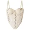 Camisola sexy de encaje con lentejuelas estilo europeo y americano, con sujetador incorporado y varillas
