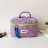 Bolsa de Maquiagem Portátil Ins de Cor Contrastante Xadrez Bolsa de Armazenamento de Cosméticos de Grande Capacidade Bolsa Quadrada Pequena Bolsa de Higiene Pessoal para Estudantes Estojo de Lápis