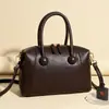 Bolso de Mano para Mujer 2026 Nuevo Bolso Boston Simple para Madre de Mediana Edad Bolso de Gran Capacidad de Cuero Suave Bandolera